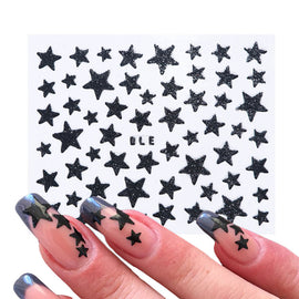 3DDIY Star Nail Sticker Sticker Glitter Glow Applique Gold Silver Sticky Slider Aluminum Foil Manicure Christmas Decoration