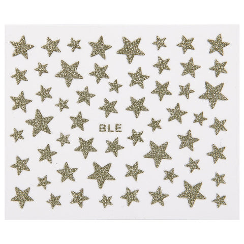 3DDIY Star Nail Sticker Sticker Glitter Glow Applique Gold Silver Sticky Slider Aluminum Foil Manicure Christmas Decoration