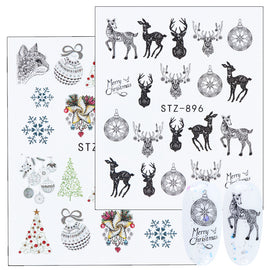 1pcs Christmas Nail Water Sticker Star Decals Slider Winter Nail Art Snowflake Star Transfer Decorations Manicure LYSTZ892-905-1