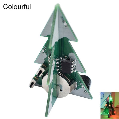 Three-Dimensional 3D Christmas Tree LED DIY Kit Red/Green/Yellow RGB LED Flash Circuit Kit Electronic Fun Suite Whosale&Dropship