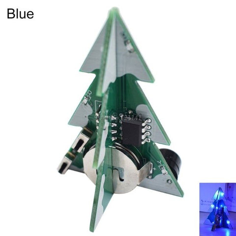 Three-Dimensional 3D Christmas Tree LED DIY Kit Red/Green/Yellow RGB LED Flash Circuit Kit Electronic Fun Suite Whosale&Dropship