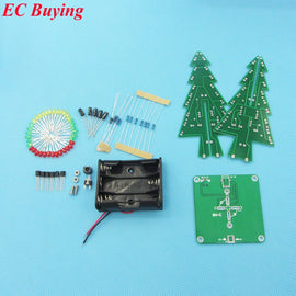 Three-Dimensional 3D Christmas Tree LED DIY Kit Red/Green/Yellow 3mm LED Flash Circuit Kit Electronic Fun Suite Christmas Gift