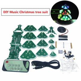 DIY Creative Remote Control Colorful LED Music Christmas Tree Kit Holiday Decoration Small Gifts Night Lamp Decor Accessory