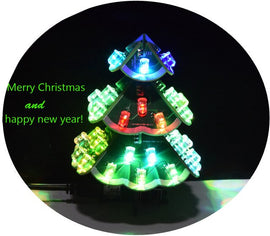 DIY Creative Remote Control Colorful LED Music Christmas Tree Kit Holiday Decoration Small Gifts Night Lamp Decor Accessory