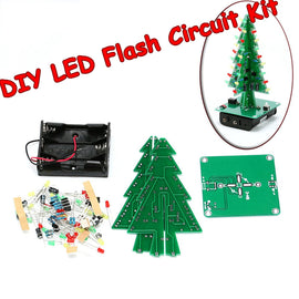 Three-Dimensional 3D Christmas Tree LED DIY Kit Red/Green/Yellow LED Flash Circuit Kit Electronic Fun Suite Christmas Gift