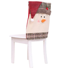 Christmas Decoration Home Decor Hat Back Chair Cover Decor Restaurant Hotel Square Stool Snow Man Furniture Decoration