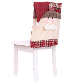 Christmas Decoration Home Decor Hat Back Chair Cover Decor Restaurant Hotel Square Stool Snow Man Furniture Decoration