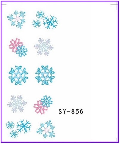 GLITTER WATER DECAL NAIL ART NAIL STICKER Xmas Christmas Santa Clause Deer SY855-860