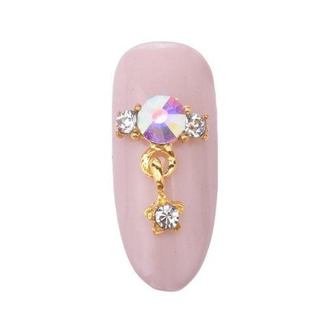 10pcs nails decorations new arrive pear nail art glitter nail jewelry pendant 3d gold nail noel decoration unas tool Y970~977