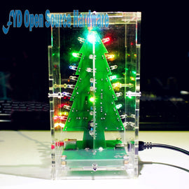 Colorful Christmas diy gift tree LED lights flash tree production of electronic DIY electronic training kit parts include case