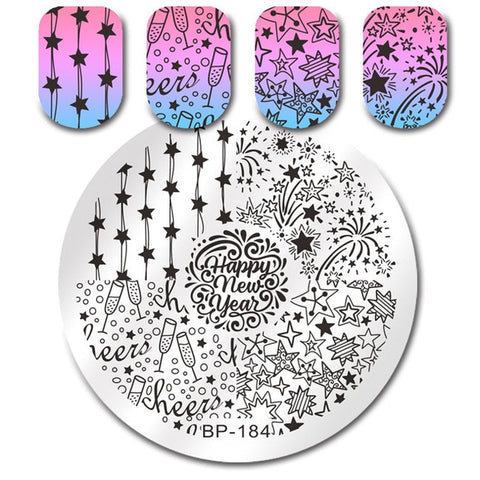 BORN PRETTY 1PC Christmas Nail Stamping Template Flower Animal Geometry Love Valentine's Day Rectangle Nail Art Stamping Plate