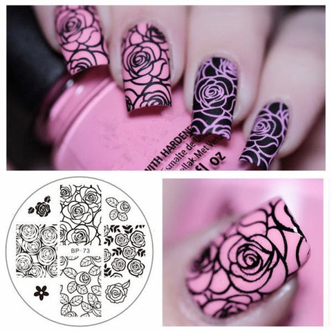 BORN PRETTY 1PC Christmas Nail Stamping Template Flower Animal Geometry Love Valentine's Day Rectangle Nail Art Stamping Plate