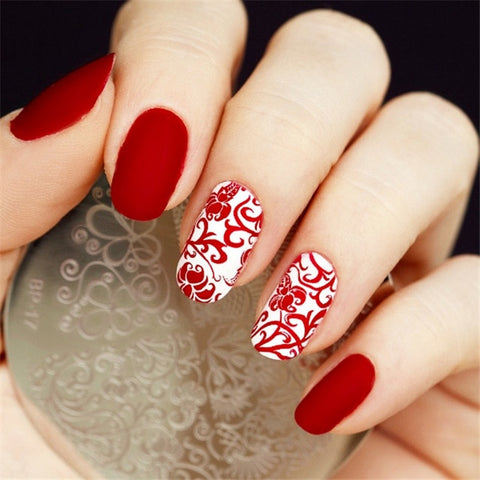 BORN PRETTY 1PC Christmas Nail Stamping Template Flower Animal Geometry Love Valentine's Day Rectangle Nail Art Stamping Plate