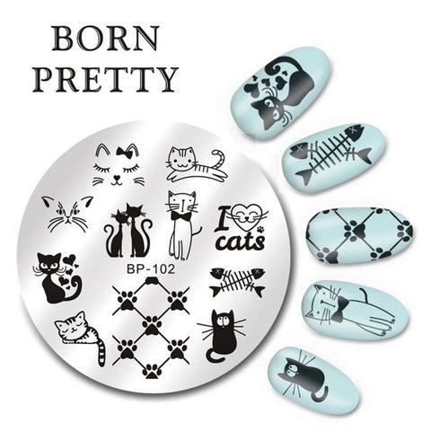 BORN PRETTY 1PC Christmas Nail Stamping Template Flower Animal Geometry Love Valentine's Day Rectangle Nail Art Stamping Plate