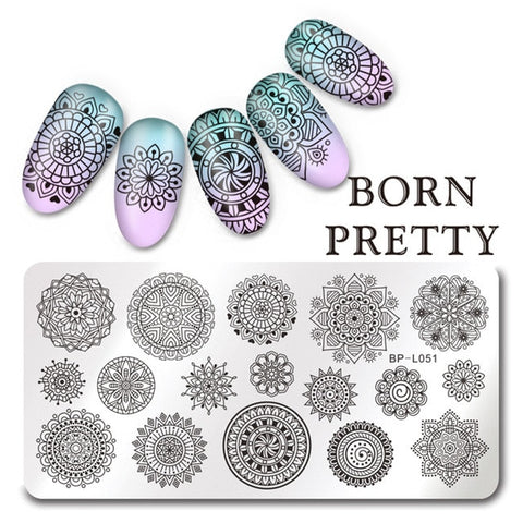 BORN PRETTY 1PC Christmas Nail Stamping Template Flower Animal Geometry Love Valentine's Day Rectangle Nail Art Stamping Plate