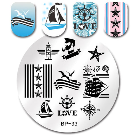 BORN PRETTY 1PC Christmas Nail Stamping Template Flower Animal Geometry Love Valentine's Day Rectangle Nail Art Stamping Plate