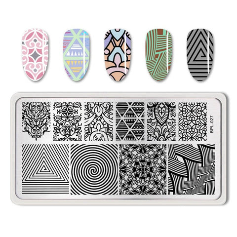 BORN PRETTY 1PC Christmas Nail Stamping Template Flower Animal Geometry Love Valentine's Day Rectangle Nail Art Stamping Plate