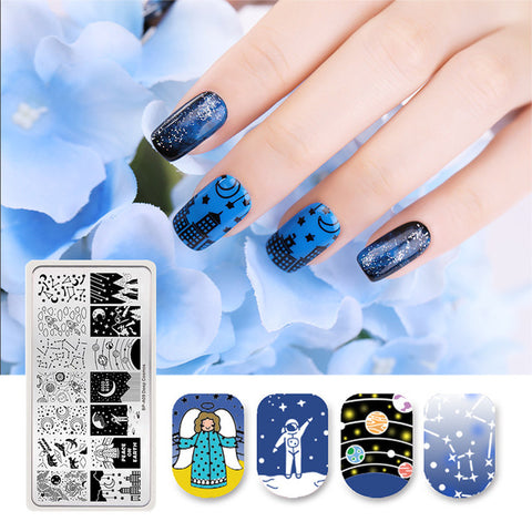 BORN PRETTY 1PC Christmas Nail Stamping Template Flower Animal Geometry Love Valentine's Day Rectangle Nail Art Stamping Plate