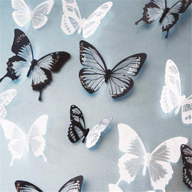 18Pcs cute DIY kitchen refrigerator decal Wallpapers 3D Crystal Butterflies home decor for kids room Christmas party decoration